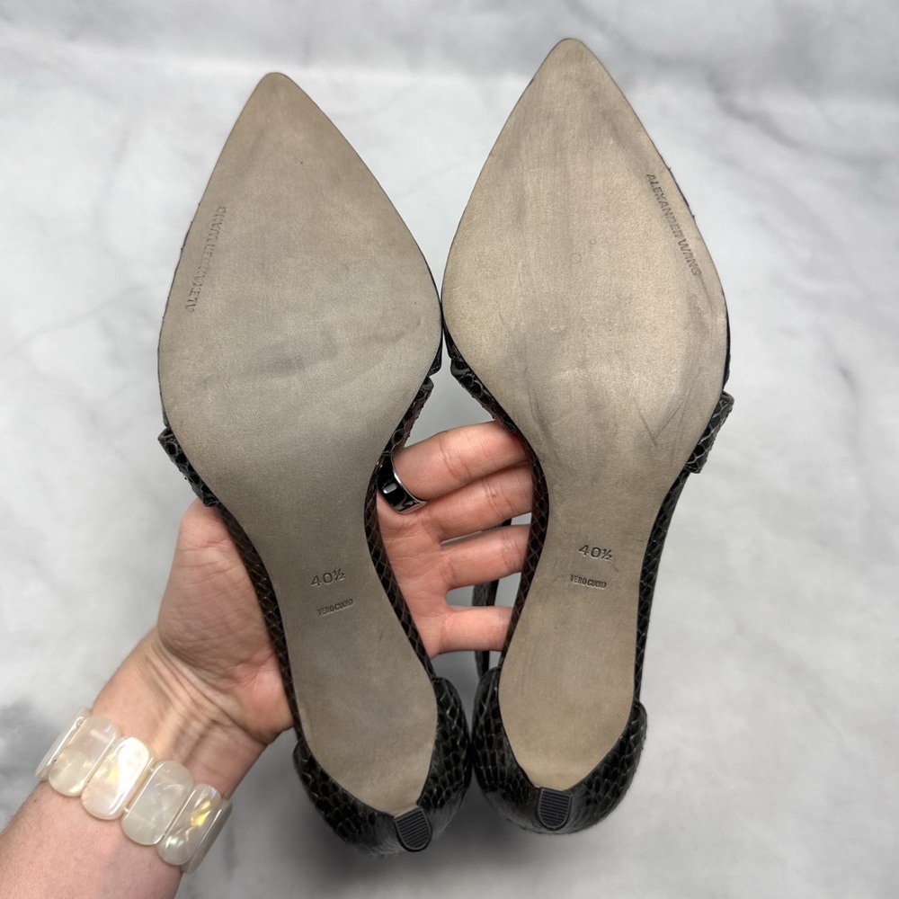 NEW Alexander Wang Marcelle Snakeskin Strappy Pointed Toe Pump Heel Leather 40.5 - Picture 10 of 14